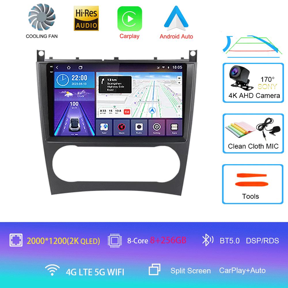 Pentru Mercedes/Benz/CLK/W203/W209/W219 W169 A160 C180 C200 Navigație GPS Player video Auto Radio 8+128G Android 14 Video pentru mașină