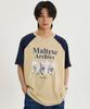 WAIKEI Maltese Archive Raglan Short Sleeve T-Shirt Light Pink