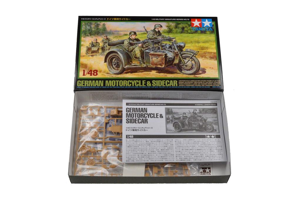 Tamiya 1/48 Military Miniature Series No. 78 German Army Sidecar Plastic Model 32578