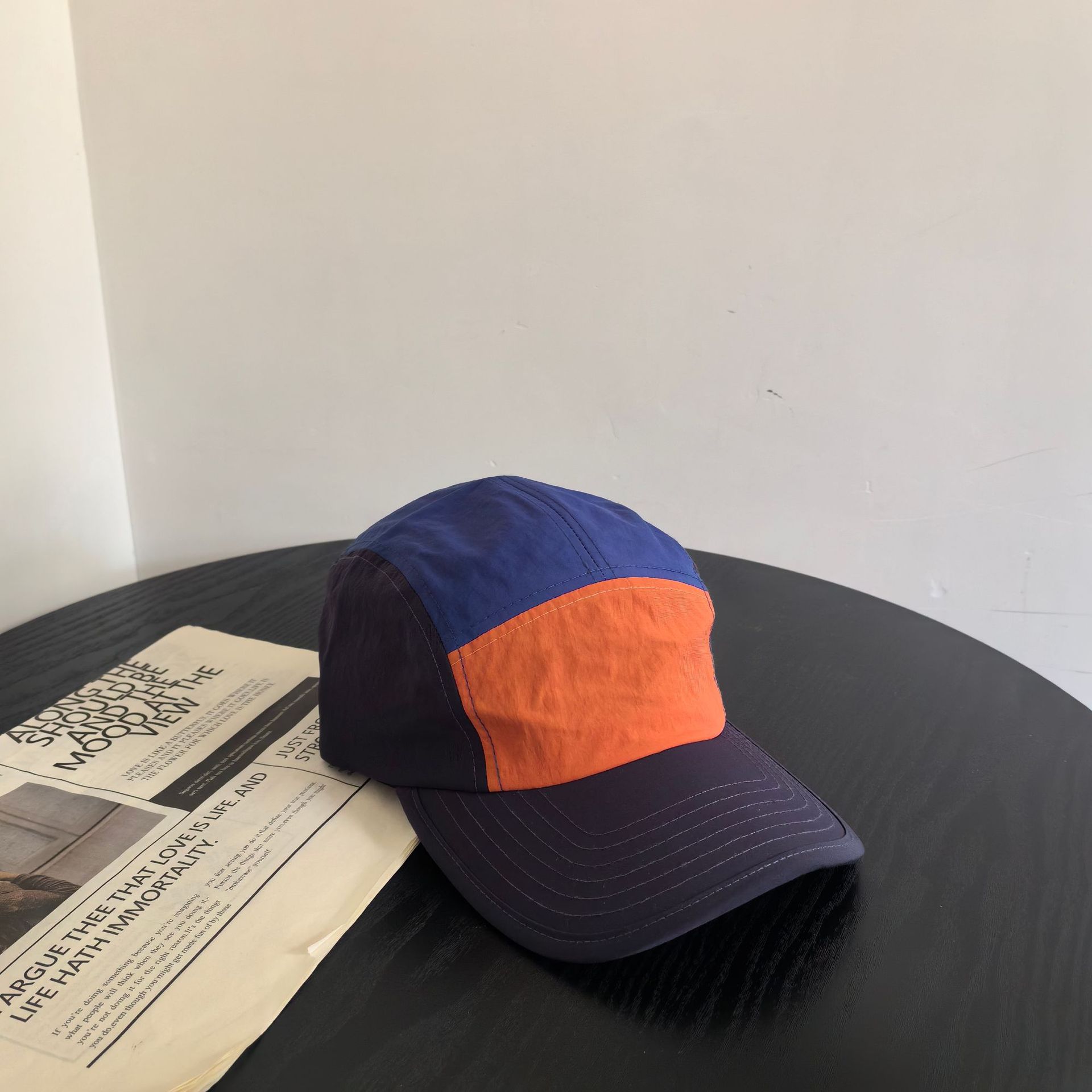 

2025 новые быстросохнущие пятикомпонентные шляпы для мужчин и женщин, модные брендовые кепки, солнцезащитные кепки и бейсболки с солнцезащитным кремом M（56-58cm） темно-синий