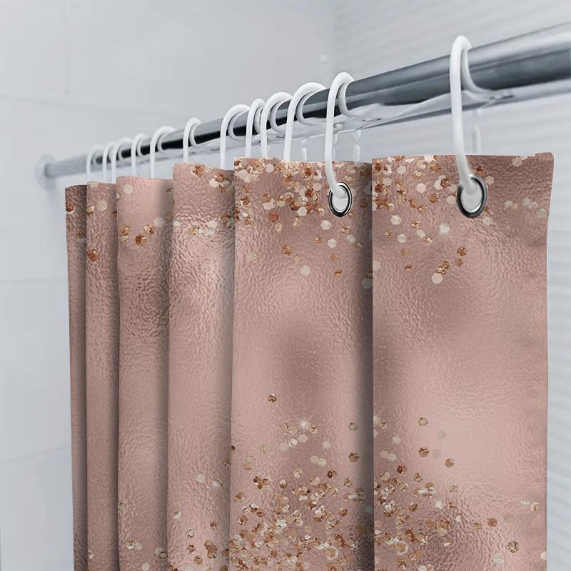 Glänzend Pink Glitzernder Duschvorhang Goldfoliengeprägt Badezimmerdekoration Dekorationen Für Badezimmerzubehör Hochzeitsfeier Fuchsie
