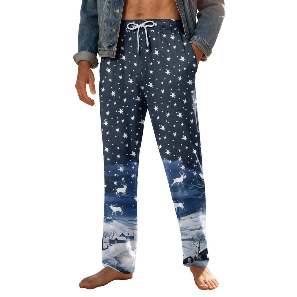Men's Home Soft Pajama Pants Drawstring With Pockets Casual Sports Pants