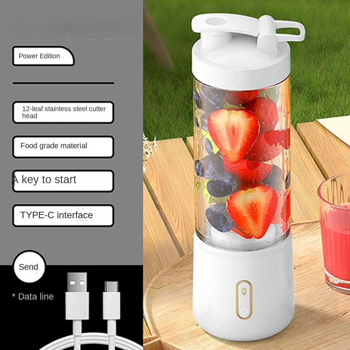 

12 лезвий 500 мл портативный блендер для фруктового сока летний персональный электрический мини-бутылка домашний USB 6 лезвий соковыжималка чашка машина белый