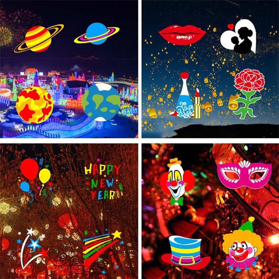 Christmas LED Projector Light Holiday Lights Projector Halloween Projector Light Outdoor with 16 Slides Landscape Projector Lamp