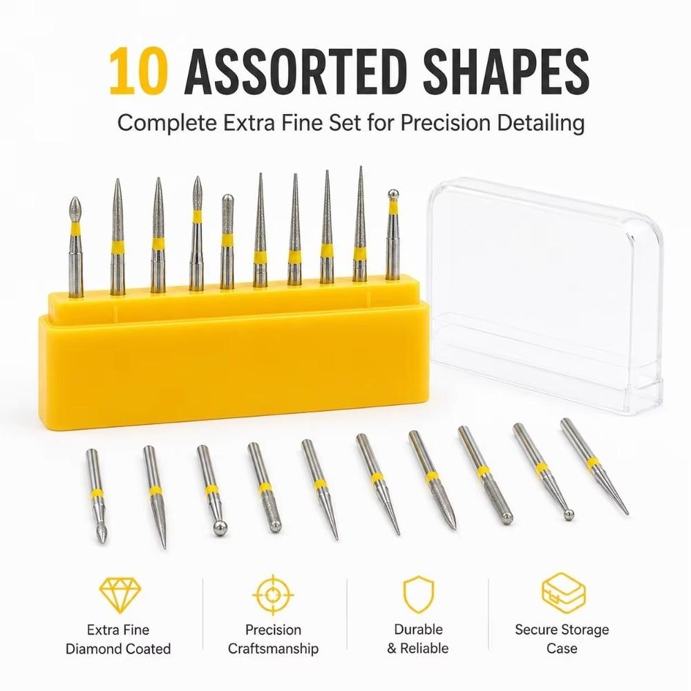 FG 1.6mm Shank Diamond Polishing Burs Extra Fine Grit Fine Ring Burs  Detailed Finishing