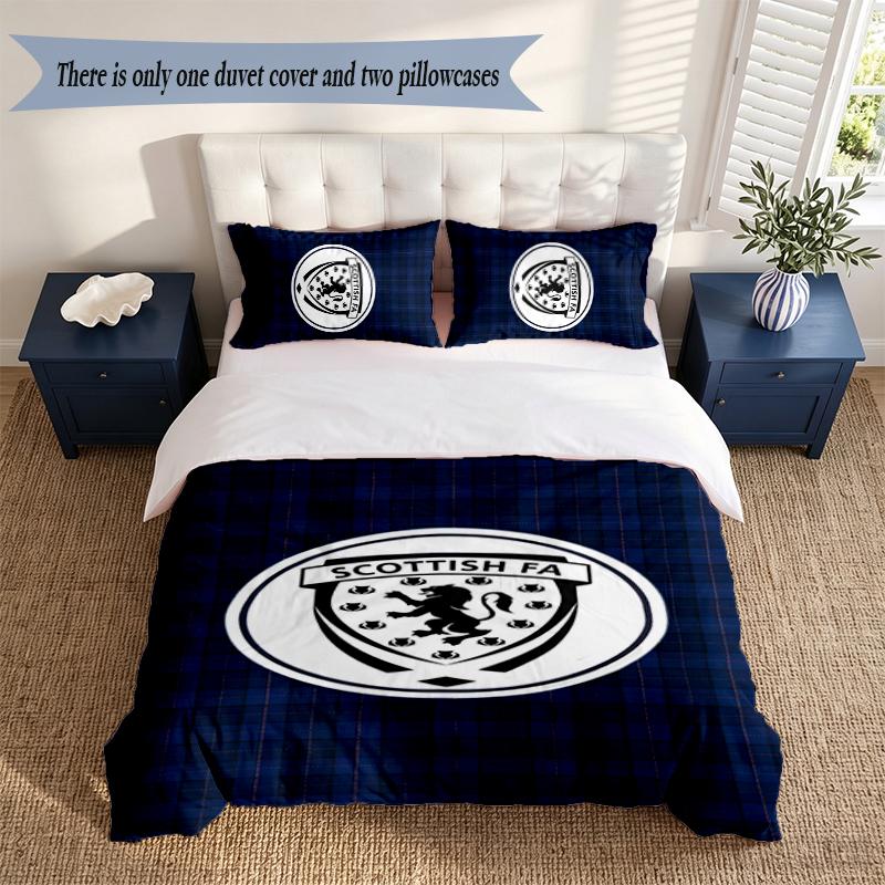 Scotland FC 3‑Piece Bedding Set Soft Microfiber Duvet Cover Pillowcases Comfortable Bed Linen for Bedroom Decoration