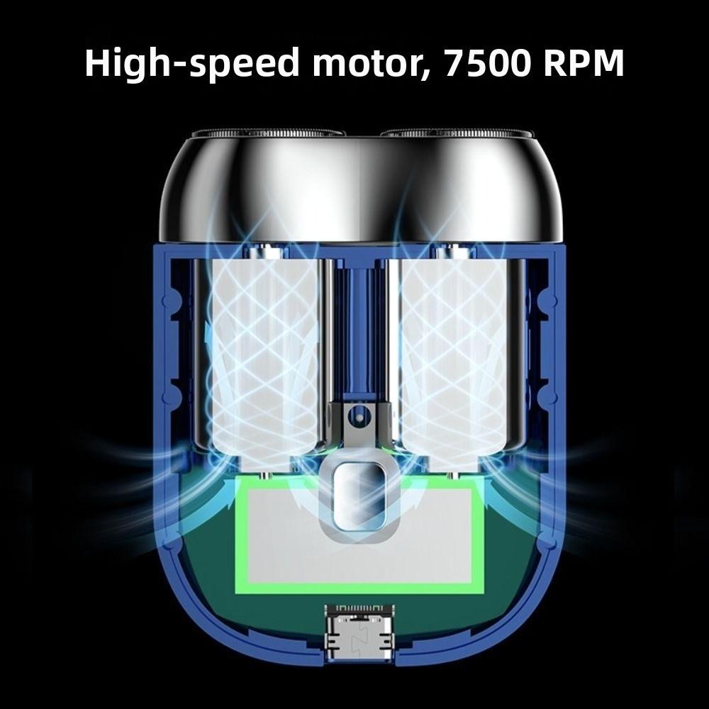 USB Rechargeable Magnetic Rotary Razor Double Head Men's Beard Trimmer  Daily Use