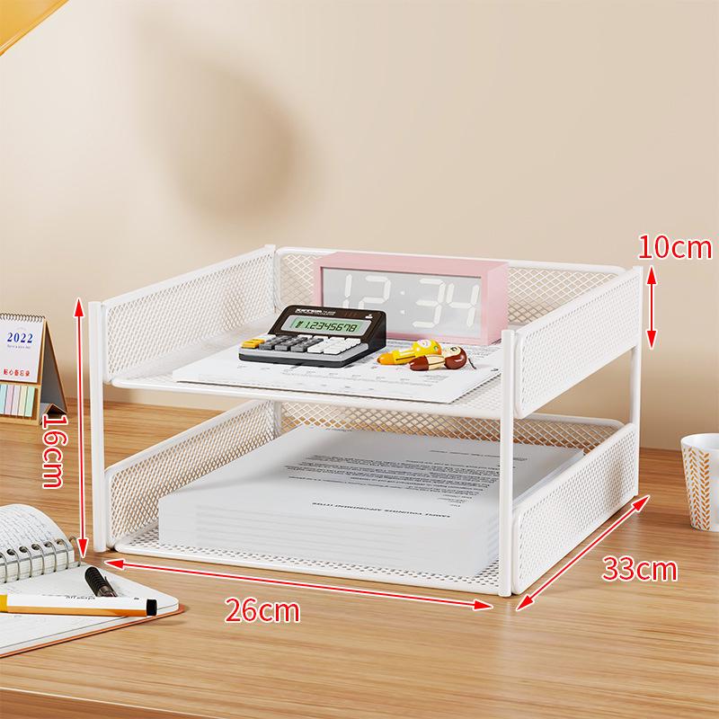 Multi-Layer Metal Desktop File Rack and Document Holder