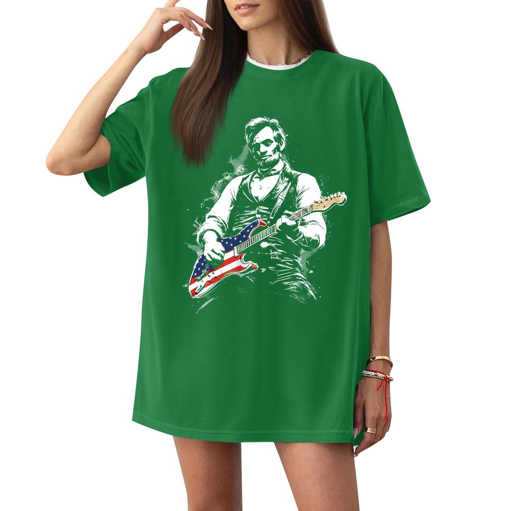 Damen Casual Buchstabendruck Kurzarm Top T-Shirt