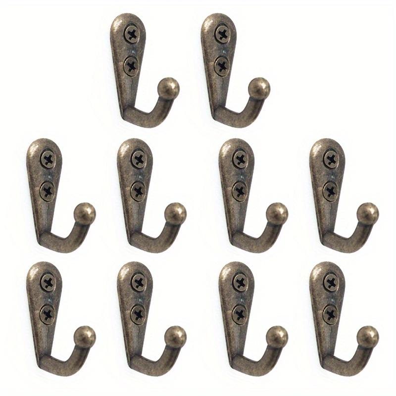 10 Stück J-förmiger Haken aus Zinklegierung Wand-Bohrlochhaken mit Schrauben Kleider Schlüssel Handtuchhaken Universeller Wandhaken für Badezimmer Küche