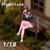 Resin Miniature Girl People Figure Hand Painted Collectible Model Diorama Prop for Scene and Display