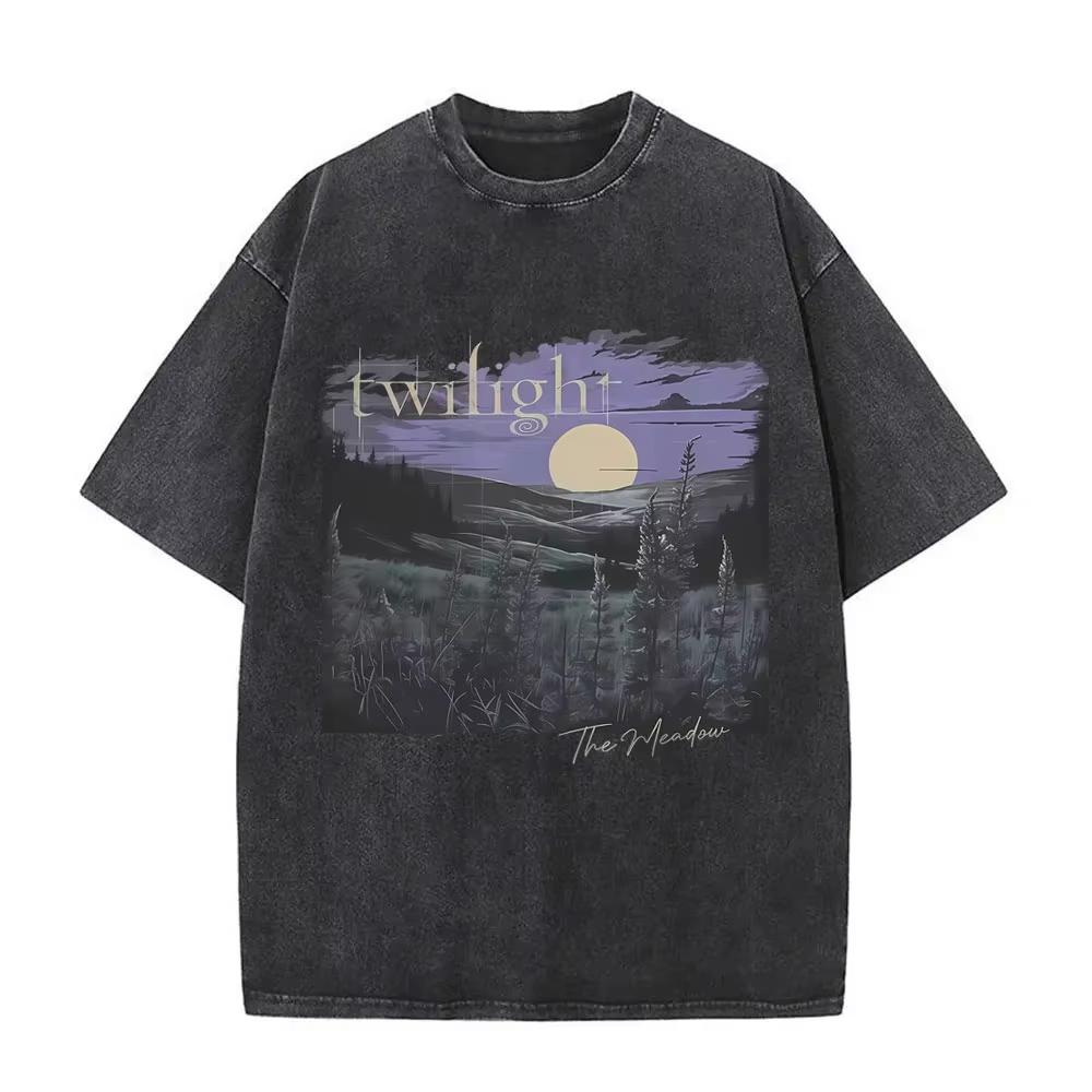 

Washed Vintage Movie Twilight Book Lover Vampire Edward Cullen Merch T-shirts Wolf Jacob Black T Shirt Robert Pattinson T-shirts L