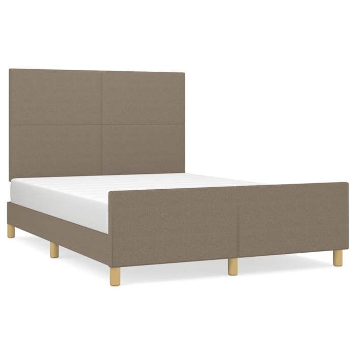 VidaXL Bed Frame with Headboard Taupe 140x200 Cm Fabric3124899