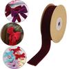 Velvet Ribbon with Spool Flocking Ribbons Florist Ribbon Single Face Velvet Ribbon Roll for Gift Wrapping Birthday Invitation