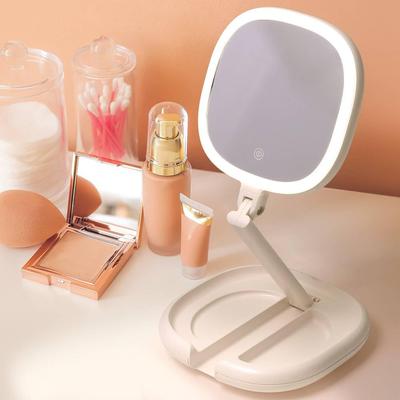 Iimono117 Actress Makeup 3 Stepless Adjustable Height and USB Easy LED Japanese Instruction Manual Included Mirror, Portable, Foldable, Lighted,