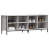 VidaXL Shoe Cabinet Sonoma Grey 131x35x50 Cm Engineered Wood 831851