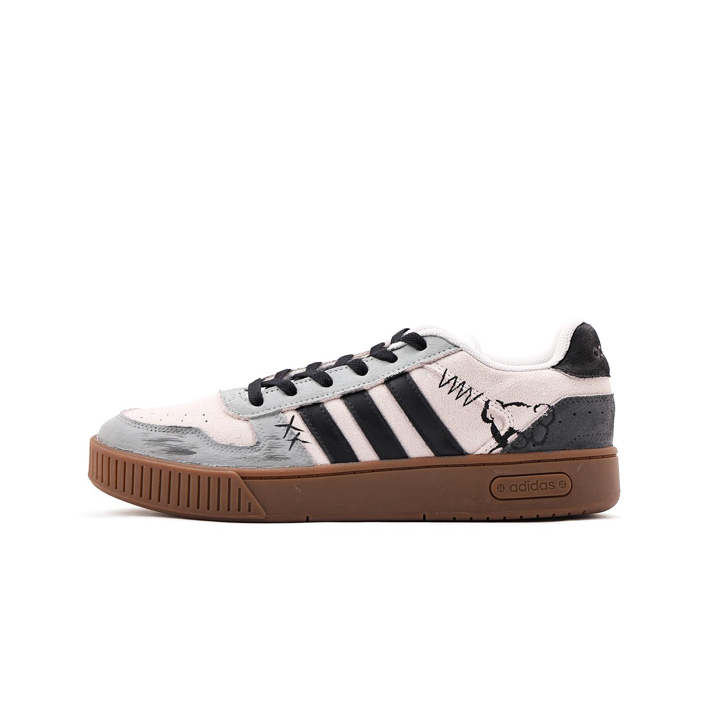 

Adidas Neo D PAD Leather Wrapping, Wear Resistant And Non Slip Low top Skateboard Shoes Unisex White Gray JP8232(Team59-) 41⅓