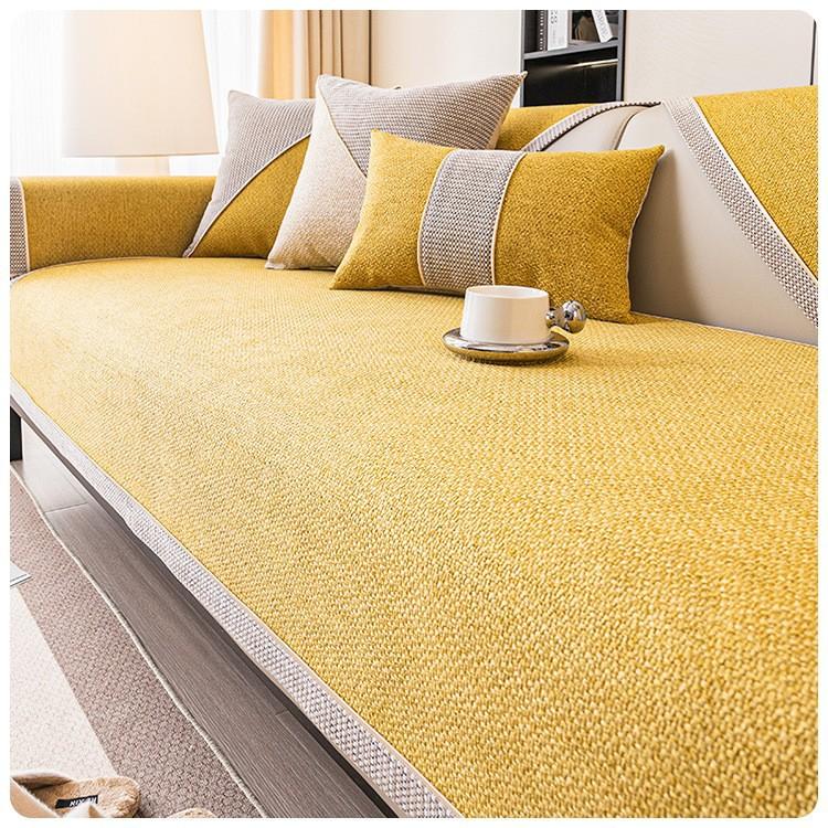 Woven Cotton and Linen Sofa Cushion for All Seasons Universal Non-slip Sofa Cover Cover Backrest Cover Cloth Towel