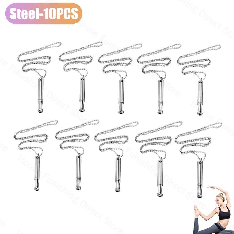 2025 New Necklace Meditation Breathing Stainless Steel Whistle Pendant Anxiety Relief Decompression Necklace Jewelry Accessories