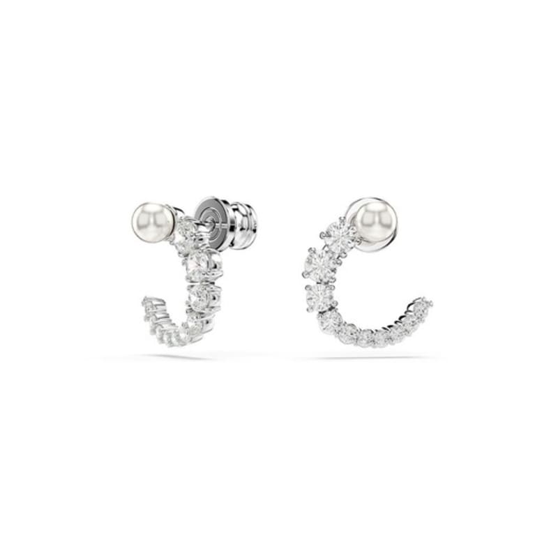 Matrix Rhodium Hoop Earrings 5692260