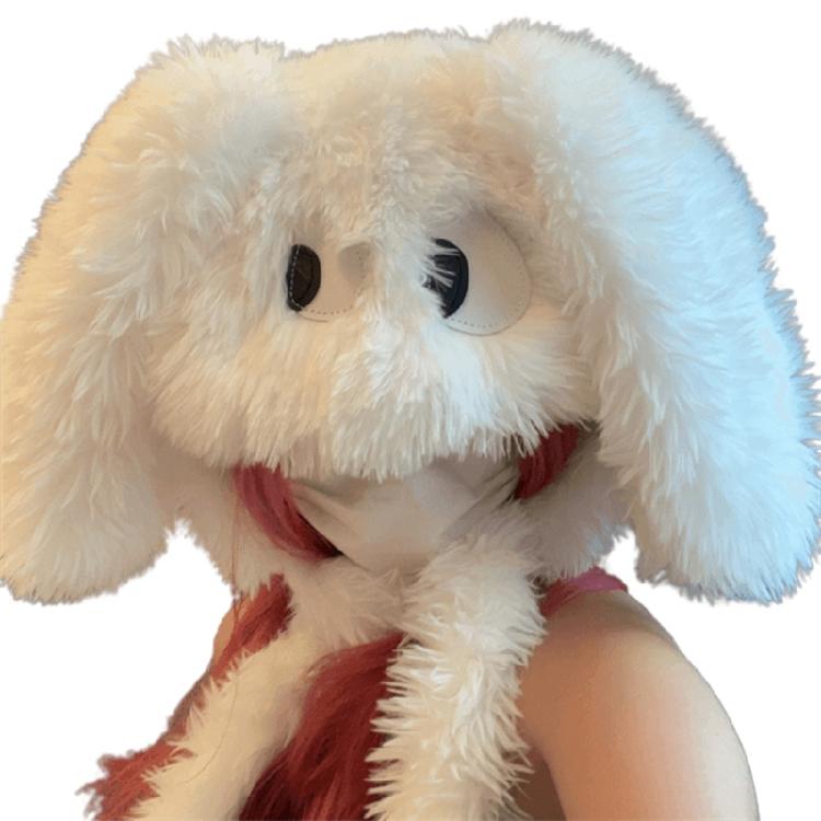 

Adult Children Furry Ears Winter Hat Puppy Hat New Year Halloween Party білий