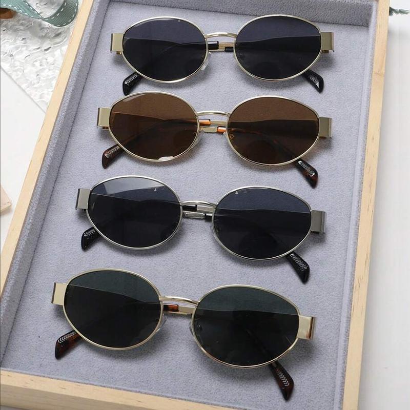 4PCS Oval Shaped Personality Metal Small Round Fashion Glasses Beach Accessories For Women Glasses Shades