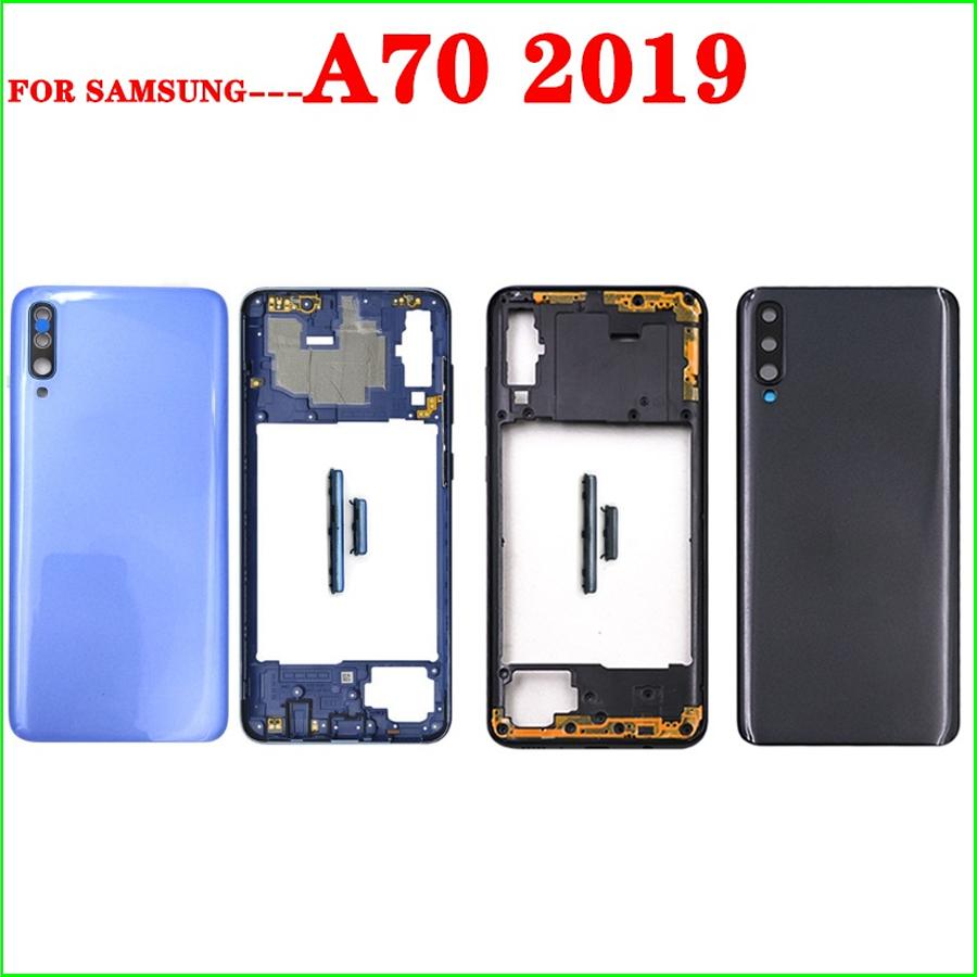 Rear Full Housing Frame For SAMSUNG Galaxy A70 2019 A705 Back Battery Cover Case Housing +Middle Frame Button Camera Lens