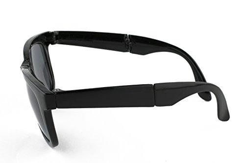 FEEL LIFE Wellington-style Folding Fashion Sunglasses FI7006-1 Black X Smoke