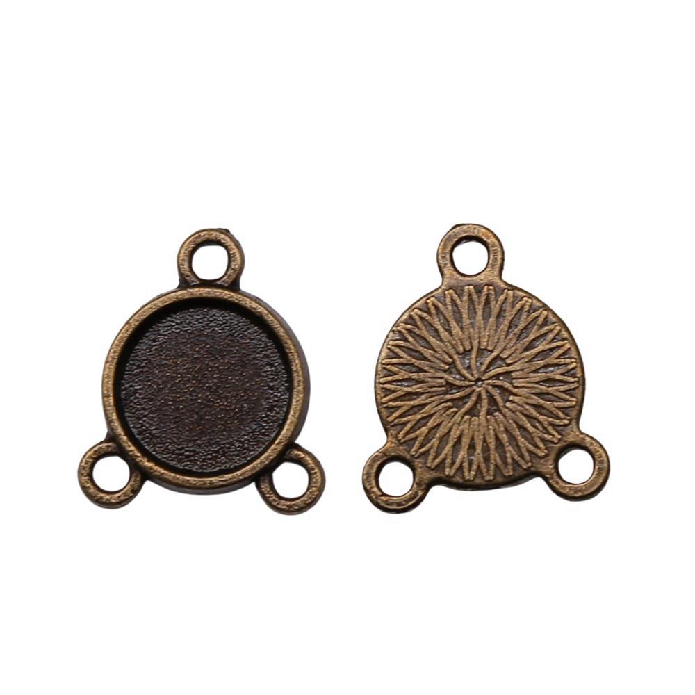 Multi Size Blank Bases Tray Three Loop Bezel Charm Base Connectors For Earrings Making