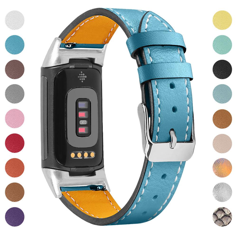Replacement Genuine Leather Watch Strap For Fitbit Charge 3/4, Unisex