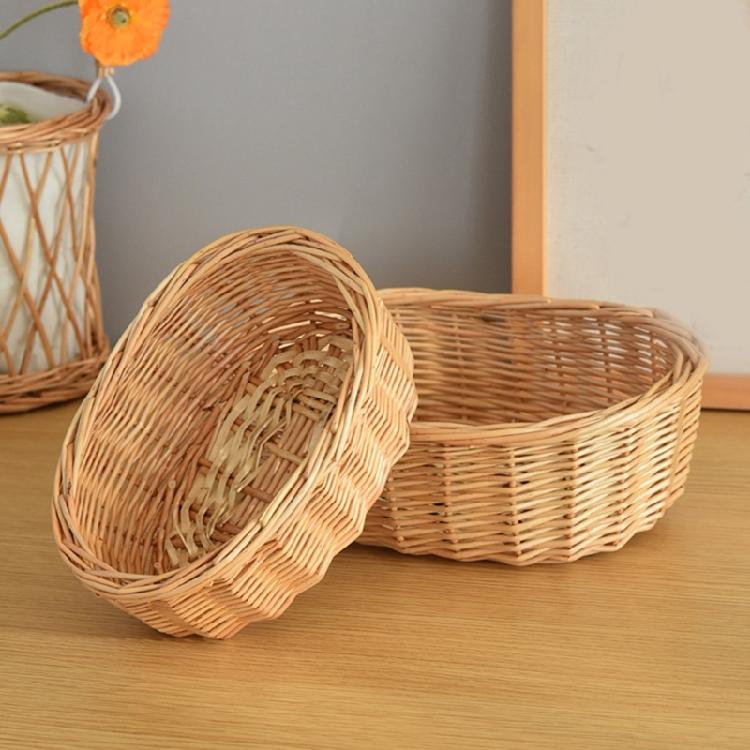 Handcraft Rattan Fruit Bowl Portable and Sturdy Designs Enhances The Beauty Of Your Household Environment Storage