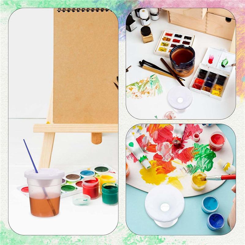 24 Packs Paint Cups With Lids For Kids No Spill Learning Color Cups Reusable Paint Containers With Lids For Young Artist