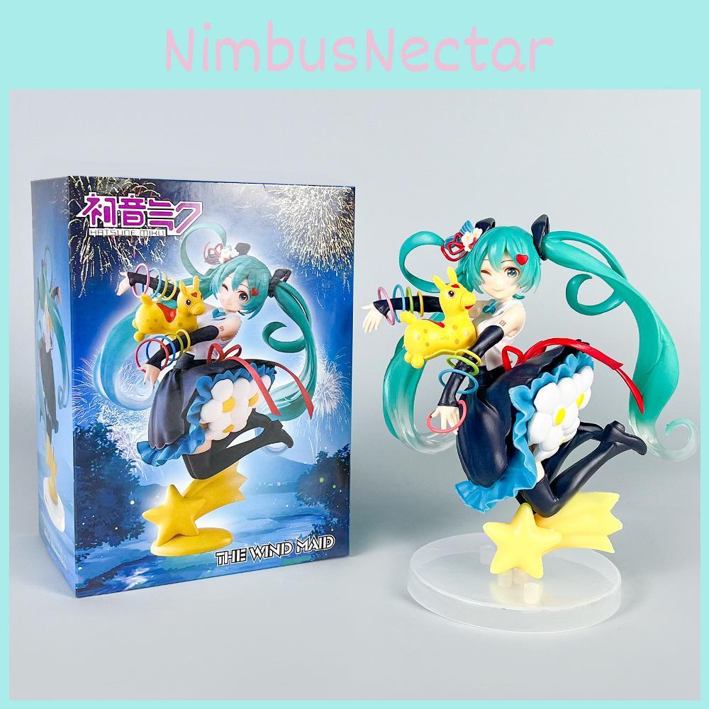 Flower Hatsune Miku Skirt Jumping Model Ornament For Desktop And Room Decoration