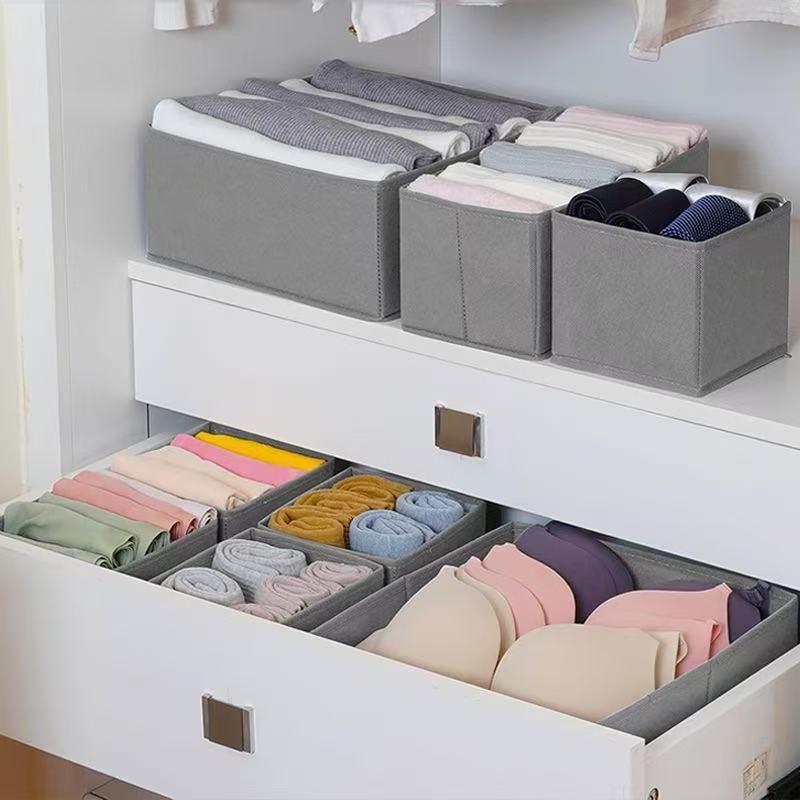 Underwear & Clothes Drawer Organizer Box - Compartmented Storage for Home & Dorm Wardrobe
