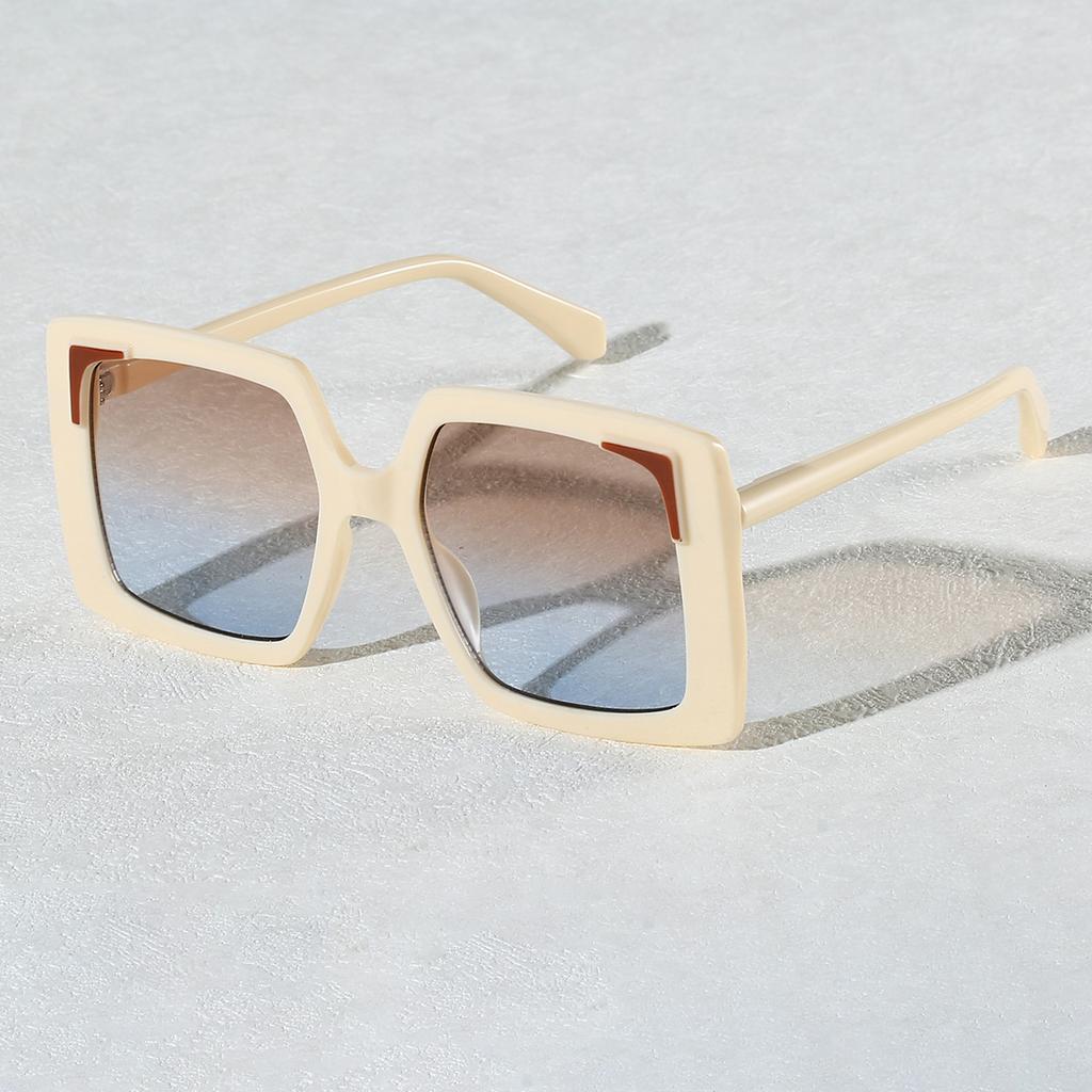 High Quality High End Designer Style Retro Edgy Punk Trendy Oversized Square Shaped Female For Both Male Sun Glasses