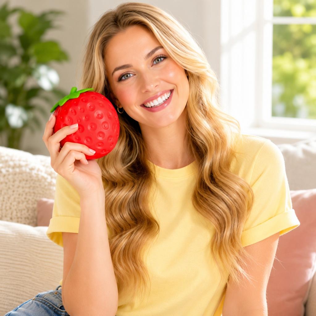Scented Soft Simulation Strawberry Stress Relief Toy for Hand Exercise and Sensory Relaxation Squeeze Toy for Home Office Use