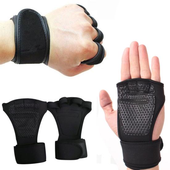 Men Women Gym Fitness Weightlifting Half Finger Anti-skid Glove with Wrist Wrap