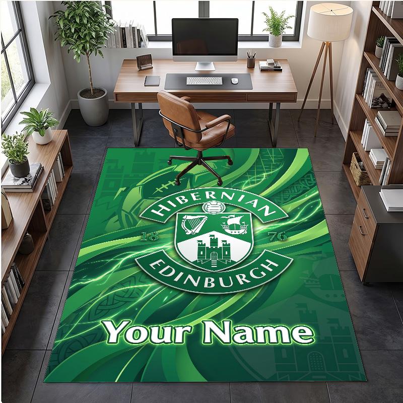 Crystal Velvet Rug Hibernian FC Print Custom Name Text Floor Mat Home Decor