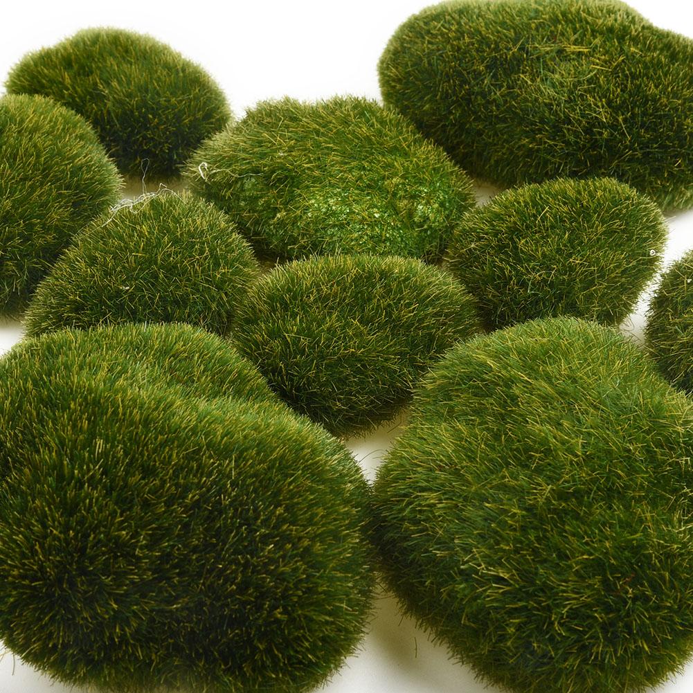 Kugelmoossteine Ornament Gras Zimmerpflanze Kunststoff Künstliche Dekoration Garten Grüne Landschaft Moos Nützlich Geeignet Neue Qualität