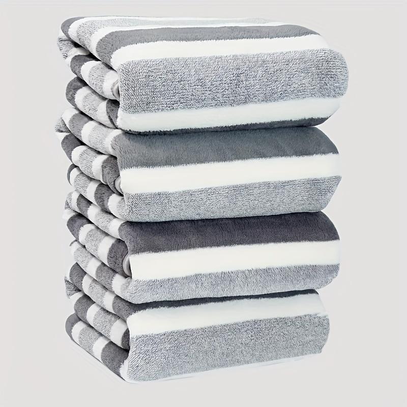 4-Piece Striped Bath Towel Set - Ultra-Absorbent, Quick-Drying light and thin Super Soft, Skin-Friendly