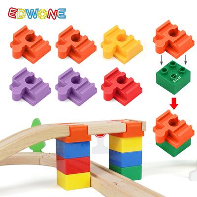 10/5 pz Accessori Pista Treno in Legno Blocchi da Costruzione in Plastica Adattatore Connettori Pista in Legno adatti per Giocattoli Piste Ferroviarie