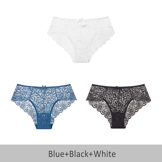 Cutout Sexy Lace Women's Underwear Fashion Skin-friendly Girls Underwear DUASI 3pcs/lot