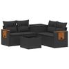 Sofa Set 6 Pcs Black Poly Rattan and Steel