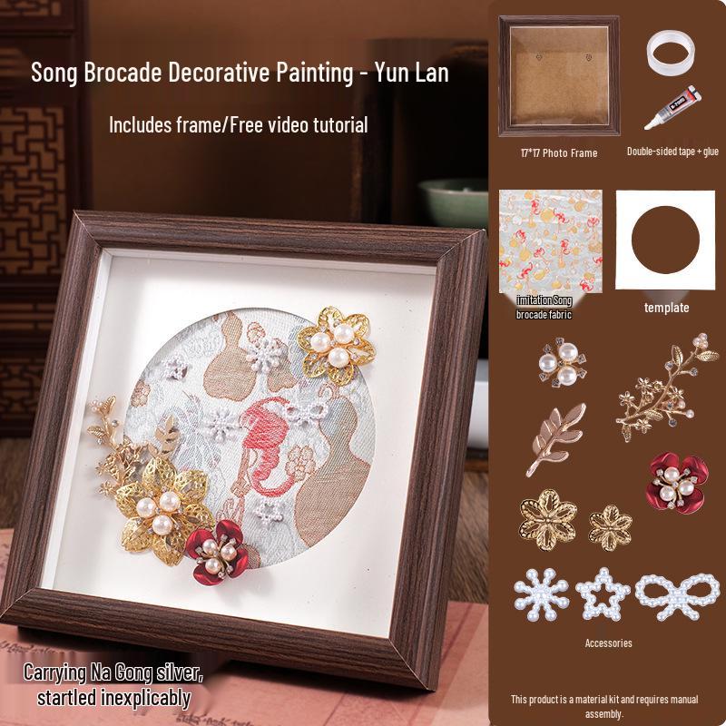 DIY Pearl Brocade Painting Kit: Chinese-Style Photo Frame for Spring Festival, Mother's Day & Team Building