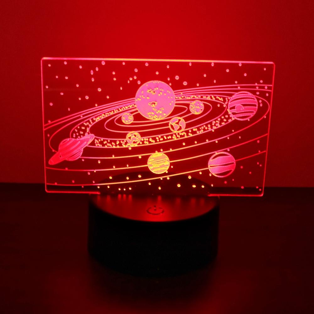 3D Lamp illusion Solar System Nine Planets Lava LED Night Light Color Changing Child Nightlight Table lamps Room Decor Kid Gifts