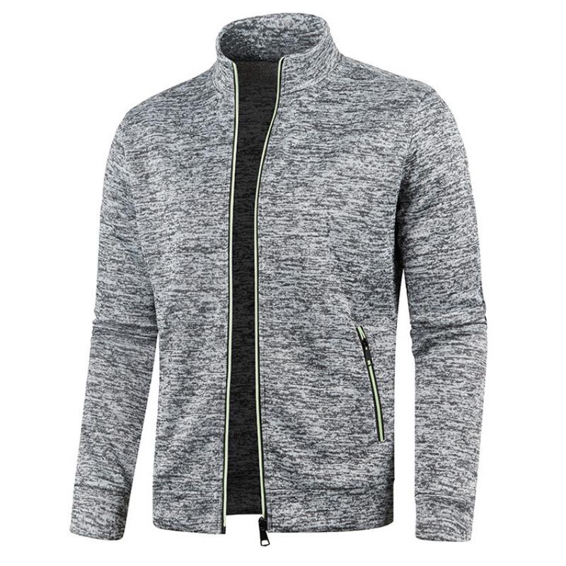 New Autumn and Winter Men's Zipper Sweater Sleeves Thin Velvet Top Sweater Jacket