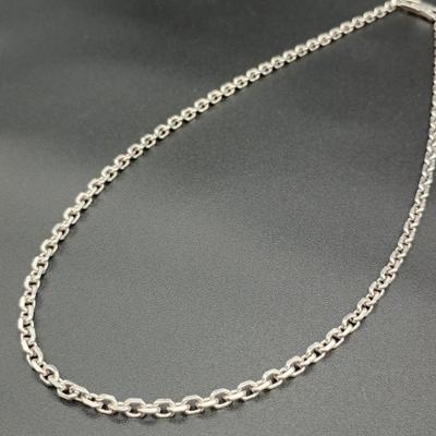 Used Silver 925 Necklace 45cm Simple Kihei Vintage Silver S925 Women's Men's Sterling Silver