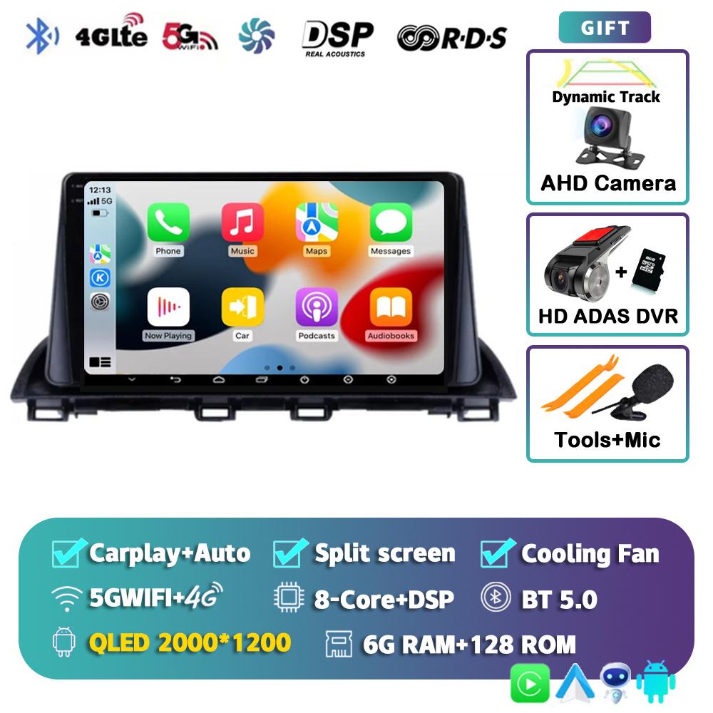 Android 14 Carplay Auto Car Radio For Mazda 3 Axela 2013-2018 Stereo GPS Navigation Multimedia Video Player Autoradio Head Unit