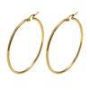 New Stainless Steel Gold Color Geometric Square Hoop Earrings for Women, Minimalist Chic Metal Ear Clip Gifts Trendy Jewelry