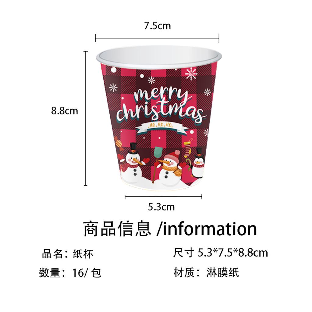 New Year Christmas Elk Theme Party Tableware Disposable Tableware Paper Plates Paper Cups Paper Towels Flag Christmas Tablecloth